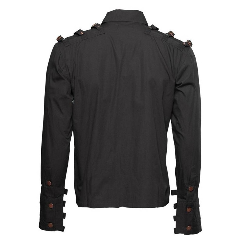 Men Steampunk Buckle Shirt Lots Men Gothic Shirt For Sale